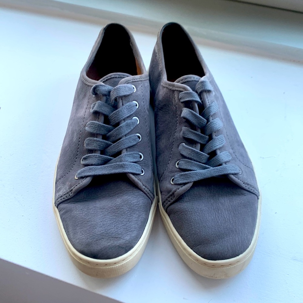 Gray suede Frye sneakers